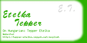 etelka tepper business card